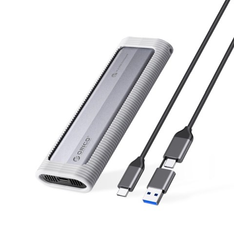 Kieszeń obudowa na dysk AXM2S-G2-V1 M.2 NVME / NGFF USB-C / USB-A na USB-C 10Gb/s - szara