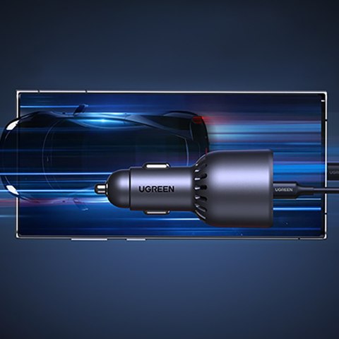 Ładowarka samochodowa 130W 2x USB-C 1x USB-A - szara
