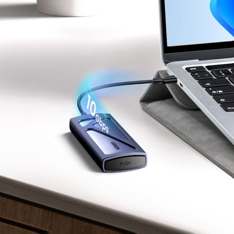 Obudowa kieszeń na dysk M.2 NVMe 10Gbps + kabel USB-C - USB-A / USB-C - USB-C - czarna