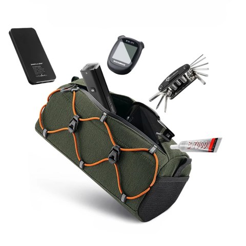 Torba rowerowa mocowana na kierownicę 2.2l - zielona