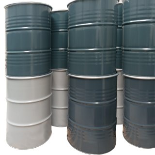 Beczka stalowa metalowa OH 212L zdejmowane wieko z korkami 2 i 3/4 - SZARA MIX