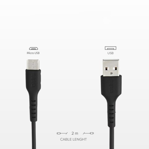 Kabel przewód USB-A - Micro-USB 2m - czarny