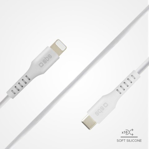 Kabel przewód z certyfikatem MFi USB-C - iPhone Lightning 1m - biały