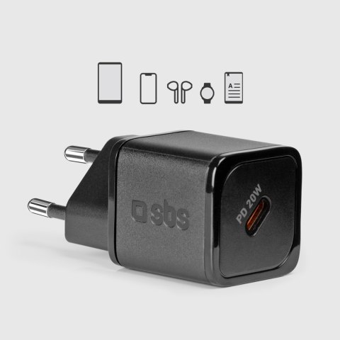 Ładowarka sieciowa Power Delivery GaN USB-C 20W - czarna