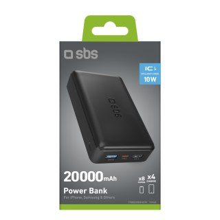 Powerbank 20000 mAh USB-A USB-C - czarny