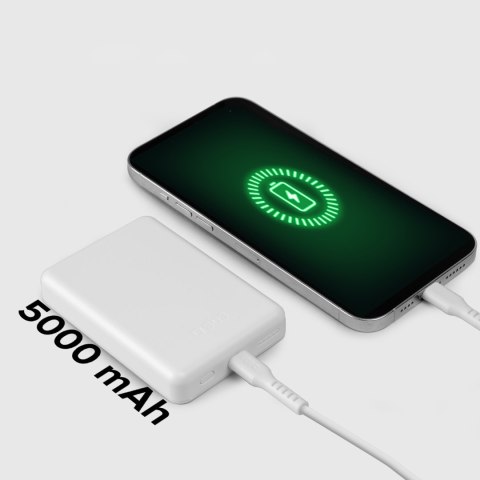 Powerbank 5000 mAh USB-C kompatybilny z MagSafe - biały