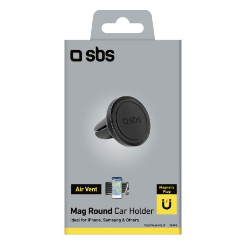 Uchwyt samochodowy magnetyczny na smartfona śr. 40 mm na kratkę nawiewu - czarny