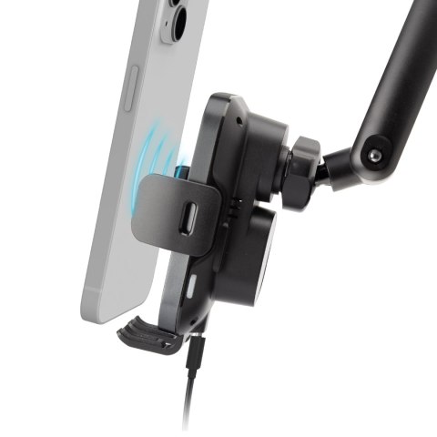 Uchwyt samochodowy z ładowarką bezprzewodową 15W - czarny