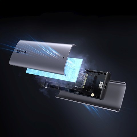 Obudowa na dysk M.2 NVMe/SATA SSD - srebrna