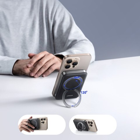 Powerbank 10000mAh 22.5W Qi2 JR-PBM12 MagSafe z podstawką - czarny