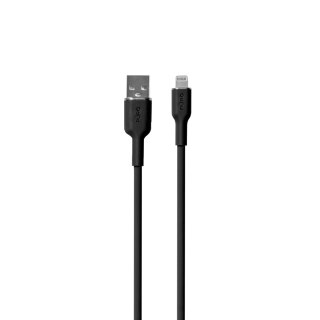 Kabel przewód silikonowy USB-A - iPhone Lightning 1.5m - czarny