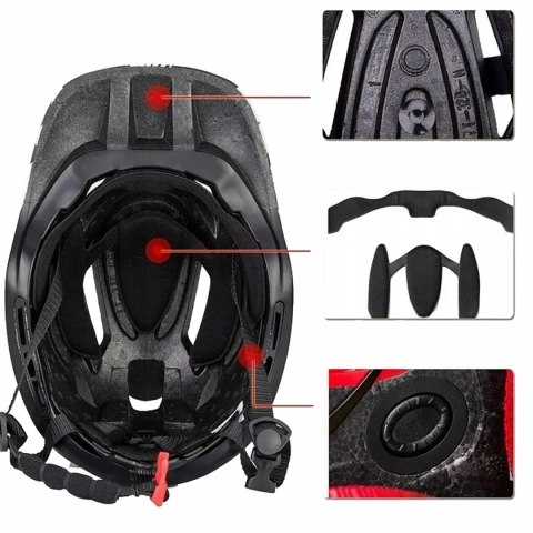 Kask rowerowy dziecięcy z odpinaną szczęką rozmiar M - fioletowo-różowy