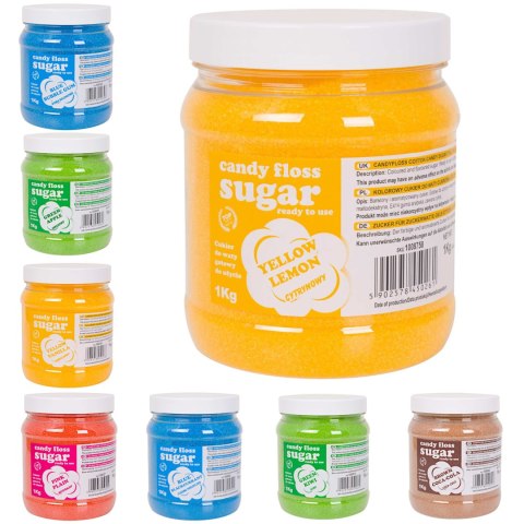 Kolorowy smakowy cukier do waty cukrowej ZESTAW 8 x 1 kg