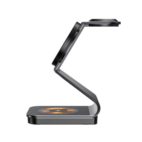 Ładowarka indukcyjna 3w1 z MagSafe na smartfon Apple Watch AirPods - czarna