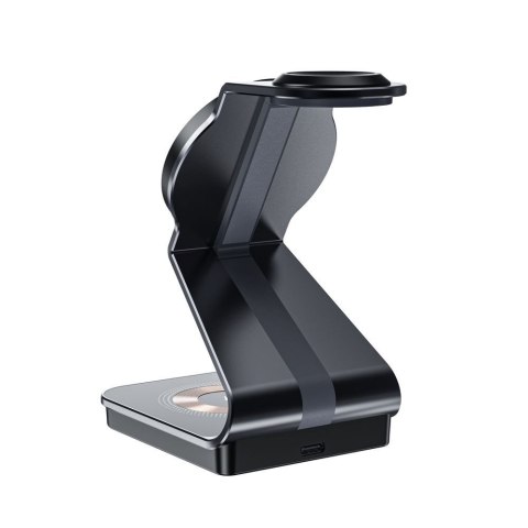 Ładowarka indukcyjna 3w1 z MagSafe na smartfon Apple Watch AirPods - czarna