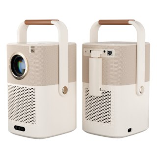 Projektor multimedialny bezprzewodowy FullHD 1080p LCD z głośnikami JBL WiFi BT T2 Plus - beżowy