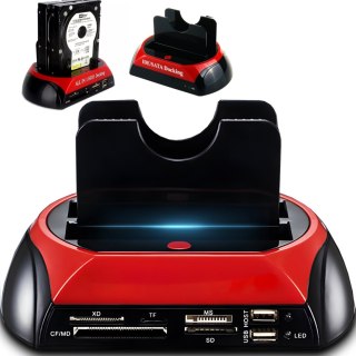 Stacja dokująca na 2 dyski HDD SSD SATA IDE 2,5'' 3,5'' USB