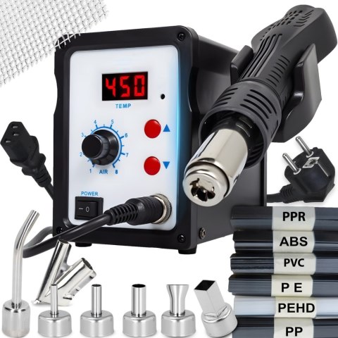 Stacja lutownicza na gorące powietrze Hot Air 7 dysz spoiwa 100-480C 800 W