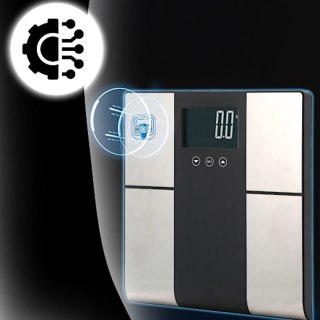 Waga łazienkowa analityczna z pomiarem tłuszczu wody mięśni BMI KCAL LCD do 225 kg