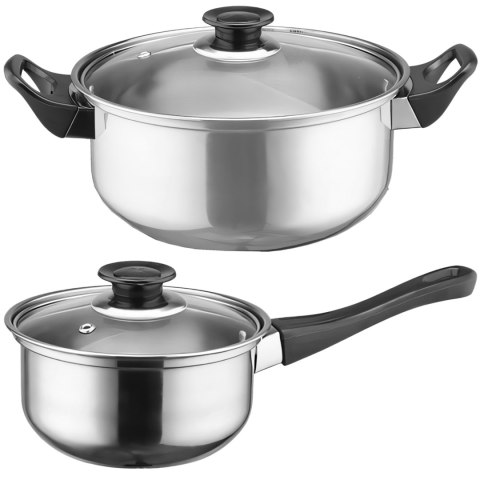 Zestaw garnków kuchennych z pokrywkami czajnikiem patelnią GAZ INDUKCJA - 11 el.