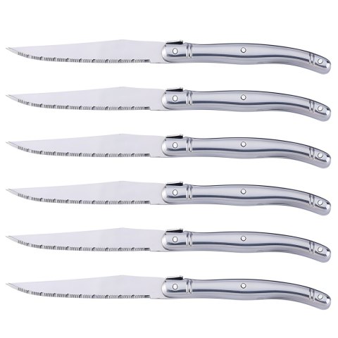 Zestaw noży kuchennych ząbkowanych do steków grilla BBQ w bloku - 6 el.