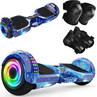 Deskorolka elektryczna Hoverboard z głośnikiem Bluetooth światłem LED 10''