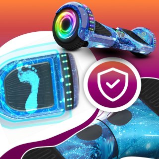 Deskorolka elektryczna Hoverboard z głośnikiem Bluetooth światłem LED ochraniaczami 6.5''
