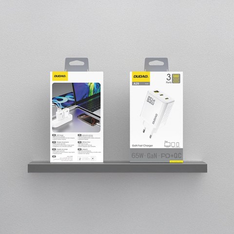 Ładowarka sieciowa A29 GaN USB-C USB-A 65W - biała