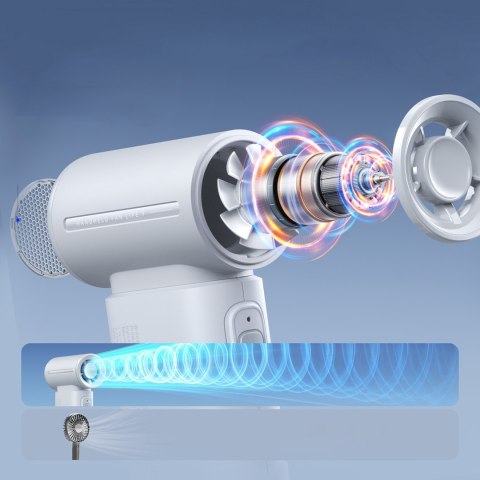 Mini dmuchawa wiatrak wentylator przenośny USB-C 3600mAh - szary