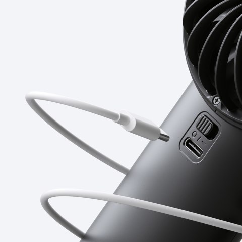 Mini wentylator wiatraczek ręczny USB-C 3600mAh - czarny