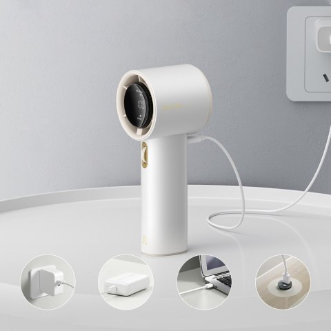 Mini wiatrak wentylator dmuchawa przenośna - 3600mAh - biały