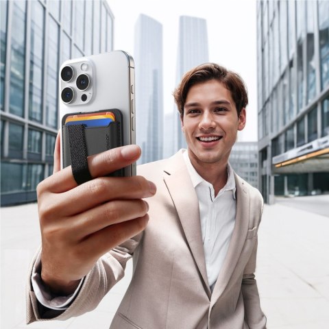 Portfel magnetyczny na 3 karty kompatybilny z MagSafe - czarny