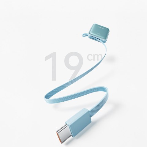 Powerbank 10000mAh 22.5W z wbudowanymi kablami - niebieski