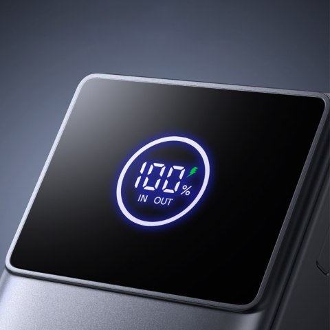 Powerbank 10000mAh 22.5W ze zwijanym kablem USB-C - czarny