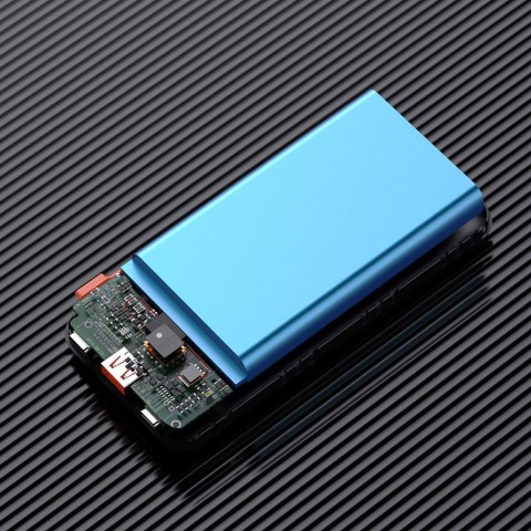 Powerbank 20000mAh 22.5W PD USB-C USB-A z wbudowanymi kablami iPhone Lightning USB-C - czarny