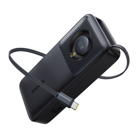 Powerbank Free2Pull 20000mAh z rozwijanym kablem USB-C 65W - czarny