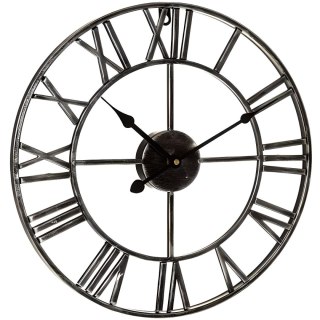 Zegar ścienny retro cyfry rzymskie LOFT śr. 50 cm - czarny