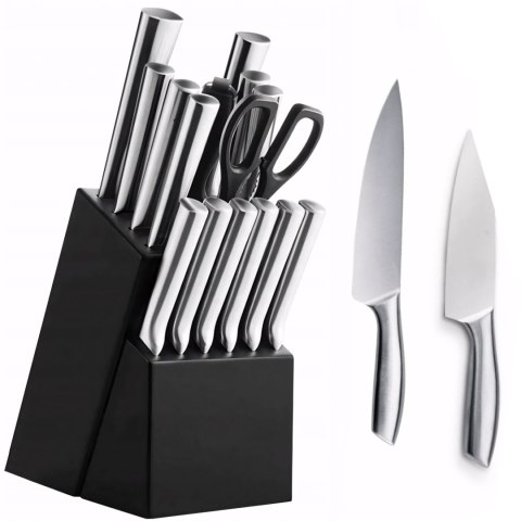 Zestaw noży kuchennych stalowych w bloku - 16 el.
