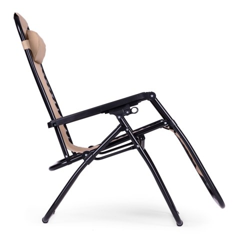 LEŻAK FOTEL OGRODOWY PLAŻOWY REGULOWANE OPARCIE ZERO GRAVITY MULTIGARDEN - BEŻOWY