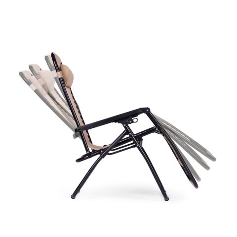 LEŻAK FOTEL OGRODOWY PLAŻOWY REGULOWANE OPARCIE ZERO GRAVITY MULTIGARDEN - BEŻOWY