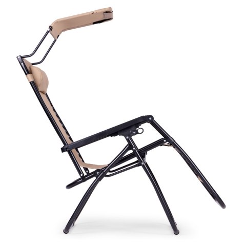 LEŻAK OGRODOWY PLAŻOWY REGULACJA OPARCIA RUCHOMY DASZEK MULTIGARDEN - BEŻOWY