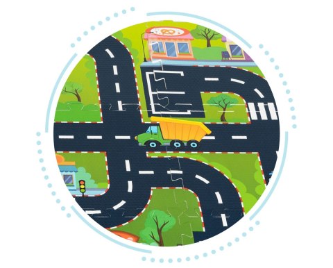 MATA PIANKOWA DLA DZIECI PUZZLE MIASTO ULICE DROGI IPLAY