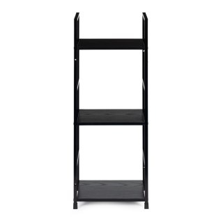 REGAŁ DREWNIANY NOWOCZESNY METALOWA RAMA LOFT 3 PÓŁKI CZARNY MODERNHOME