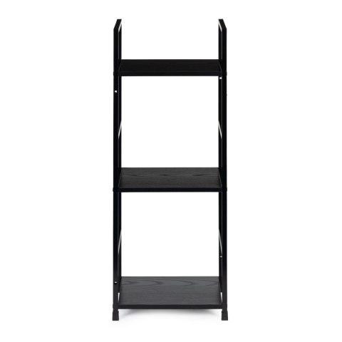 REGAŁ DREWNIANY NOWOCZESNY METALOWA RAMA LOFT 3 PÓŁKI CZARNY MODERNHOME