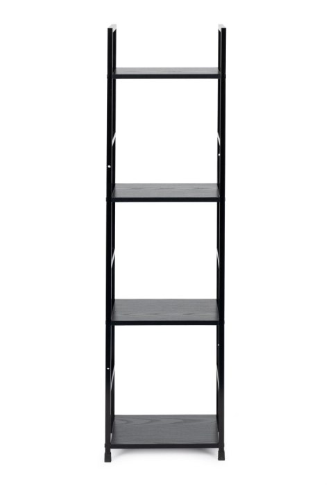 REGAŁ DREWNIANY NOWOCZESNY METALOWA RAMA LOFT 4 PÓŁKI CZARNY MODERNHOME