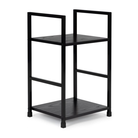 REGAŁ DREWNIANY NOWOCZESNY SZAFKA NOCNA 2 PÓŁKI LOFT CZARNY MODERNHOME