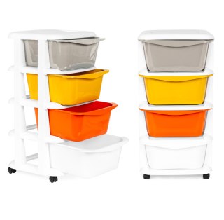 REGAŁ Z 4 WYSUWANYMI SZUFLADAMI NOGI Z KÓŁKAMI