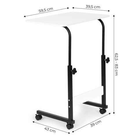 STOLIK POD LAPTOPA Z KÓŁKAMI BIURKO DOSTAWIANE DO FOTELA KANAPY BIAŁY MODERNHOME