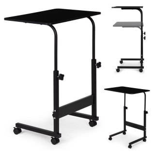 STOLIK POD LAPTOPA Z KÓŁKAMI BIURKO DOSTAWIANE DO FOTELA KANAPY CZARNY MODERNHOME