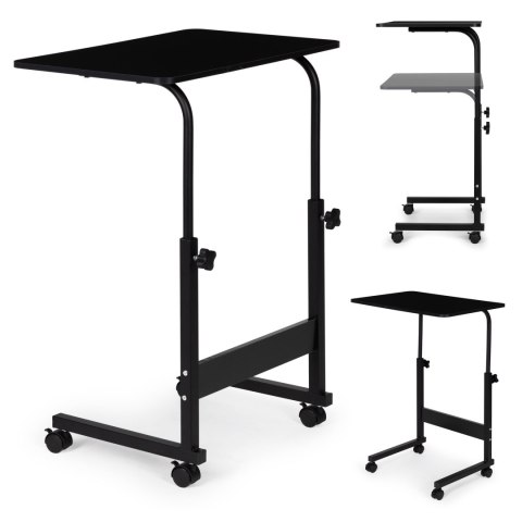 STOLIK POD LAPTOPA Z KÓŁKAMI BIURKO DOSTAWIANE DO FOTELA KANAPY CZARNY MODERNHOME